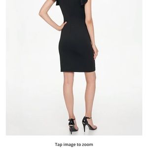 NWT Tommy Hilfiger scuba crew neck flutter dress